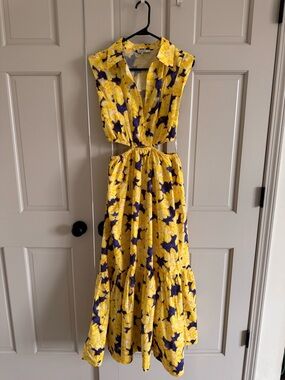 Anthropologie Aureta floral cutout dress S
